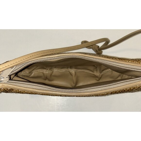 Clemente Vintage Snake Skin Shoulder Purse Tan / Brown With Strap Zipper Closure - Picture 15 of 16